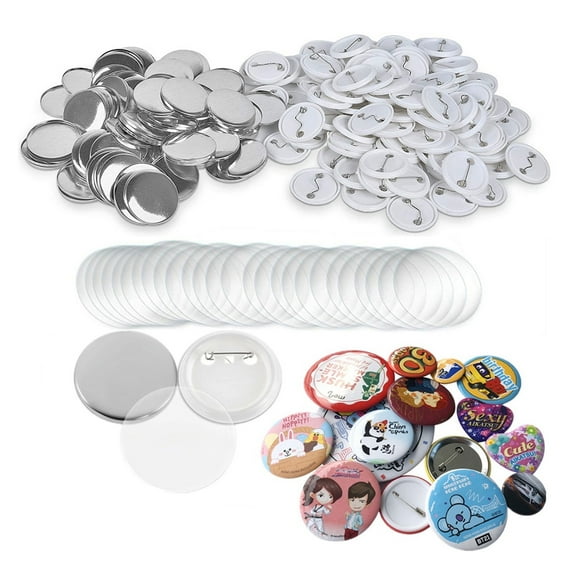 100/300/500Pcs Blank Badge Button Parts, DIY Round Badge Blank Button Pins Parts Supplies For Badge Press Machine 25/32/37/44/58MM