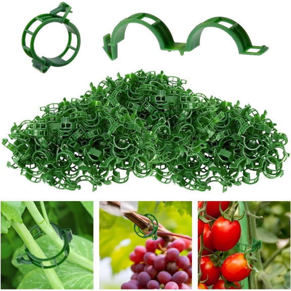 100/300 PCS Secured Plastic Plant Clip, Reusable Tomato Trellis Clips, Plant Fixing Clips for Climbing Plants, Tomato, Cucumber, Grape & Vegetable Plant Supports