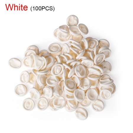 100/300PCS Non-slip Latex Nail Art Tool Finger Cots Fingertips Protector Gloves Finger Cover Rubber Gloves WHITE 100PCS