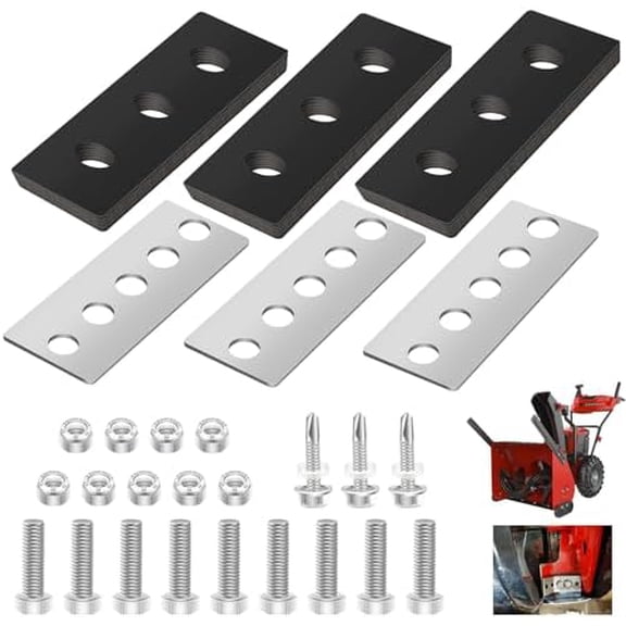 100% 304 Stainless Snow Blower Impeller Mod Kit: 3/8" 3-blade universal (2-stage machines). Includes hardware, durable for all conditions (3pcs)