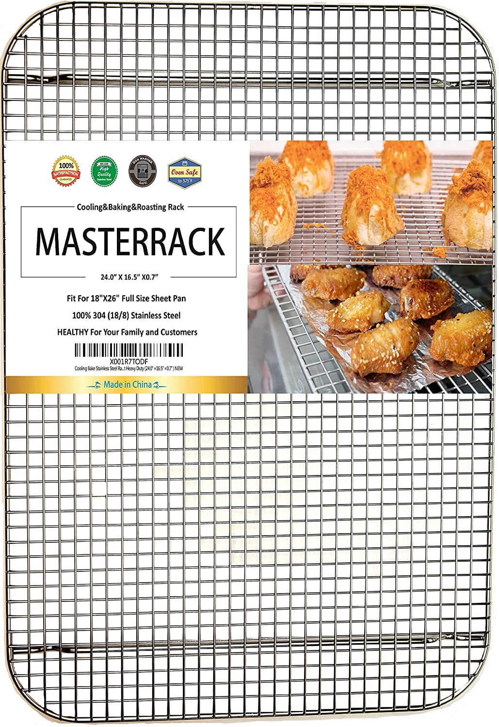 100% 304 Stainless Steel Cooling Rack and Wire Grate For Full Size ...
