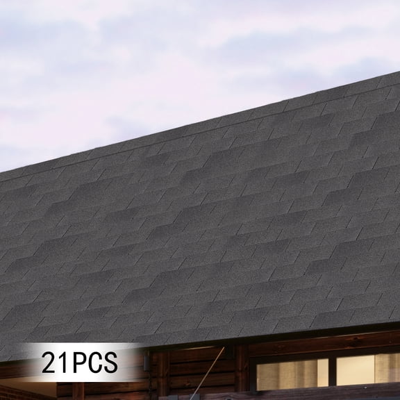 100*33.3cm Asphalt Roofing Shingles 21* Roofing Shingles Grey for Modern Building