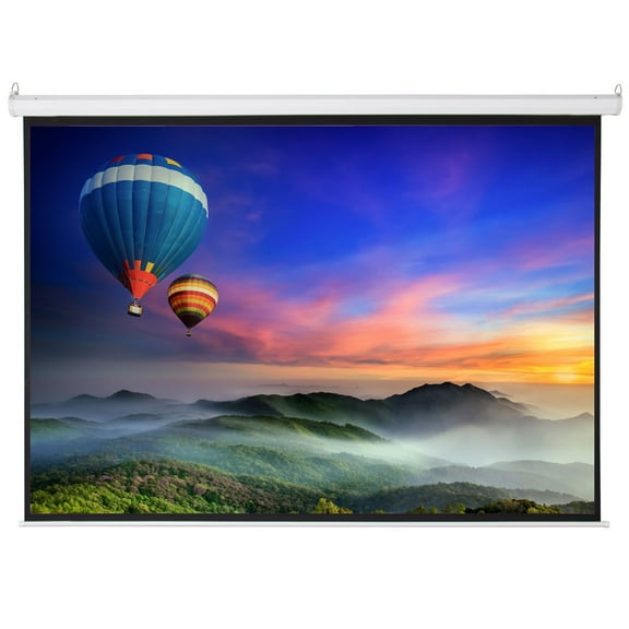 100" 4:3 80" x 60" Viewing Area Motorized Projector Screen with Remote Control Matte,for Home Theater Office Classroom TV Usage,White