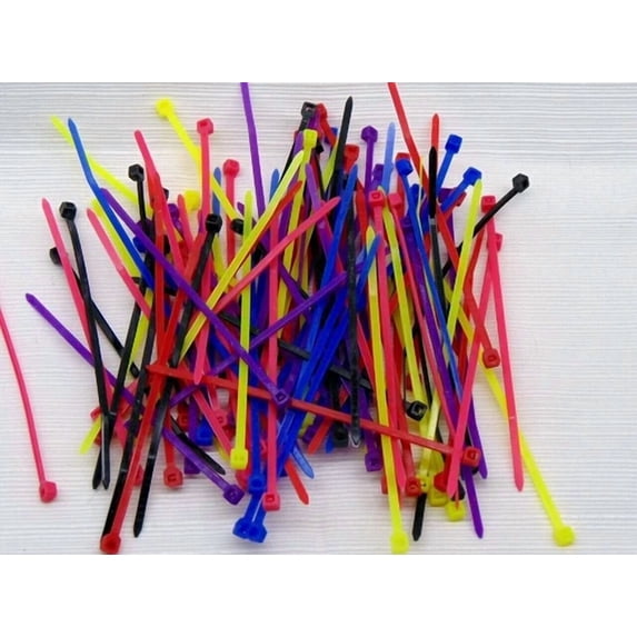 100 4" Cable Ties Zip Tie 4 Inch Mix (6 Different Colors) Nylon Craft Home Shop