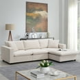 thumbnail image 1 of [VIDEO]101*66" Modern Sectional Sofa with Throw Pillows,Cloud L-shaped Couch Set with Wide Seat,4 seat Polyester Comfy Fabric Couch Set with Movable Ottoman for Living Room, Apartment, 1 of 5