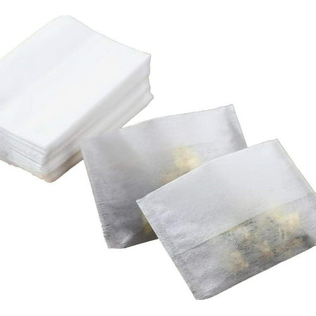 100 Pack Magik Disposable Filter Empty Teabags Herb Loose Tea Bag (100, 2.75''x3.93'' Flip-over Seal)