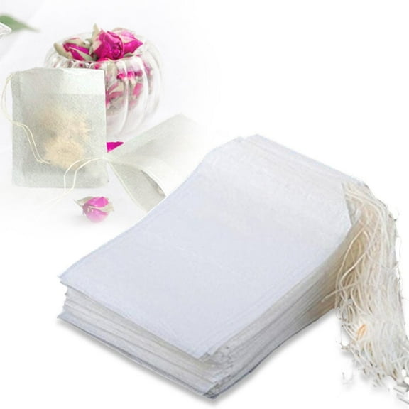 100 pcs Magik Disposable Filter Empty Teabags Herb Loose Tea Bag (2.75''x3.54''Drawstring Seal,100 PCS)