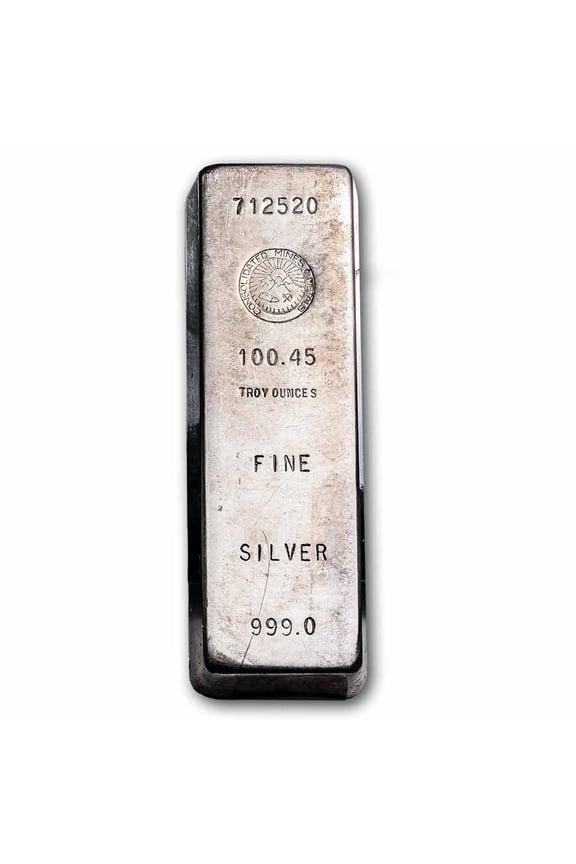 100.45 oz Silver Bar - Consolidated Mines and Metals