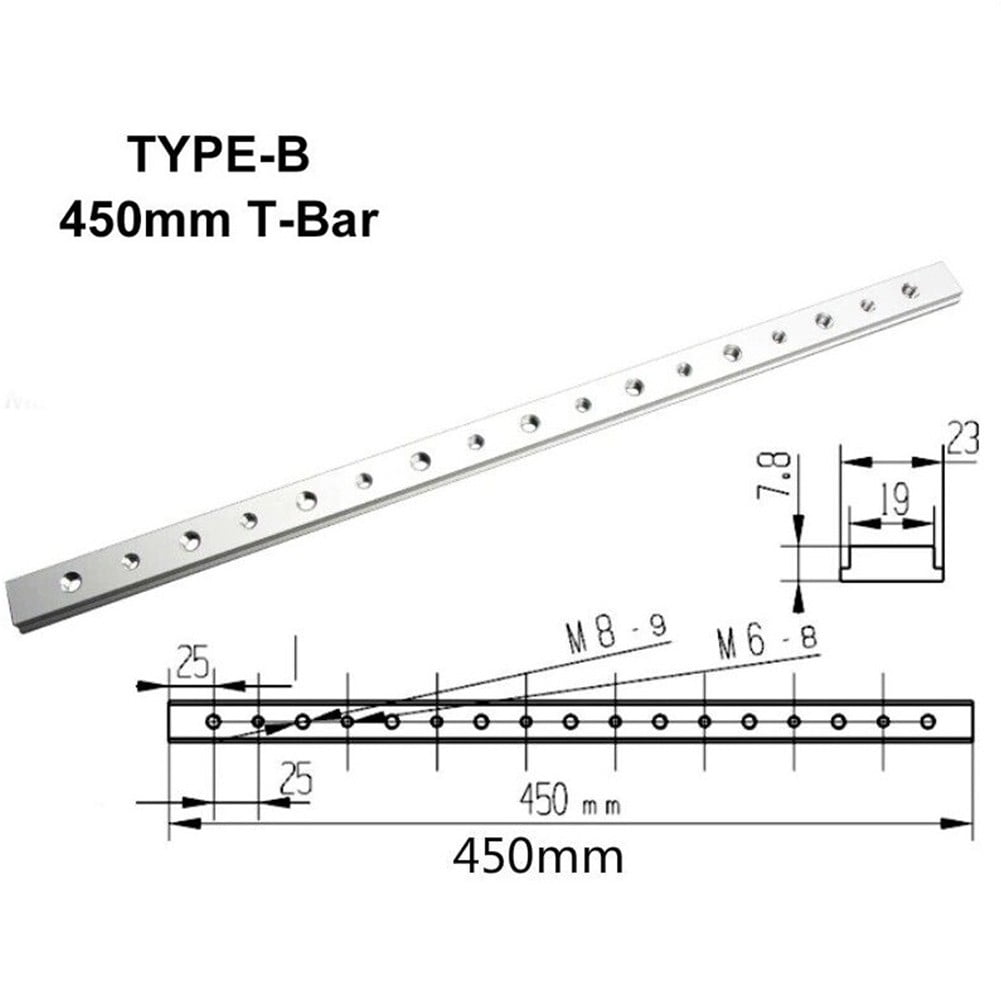 100450mm Aluminium Alloy Ttrack/TBar Slider Miter Jig DIY