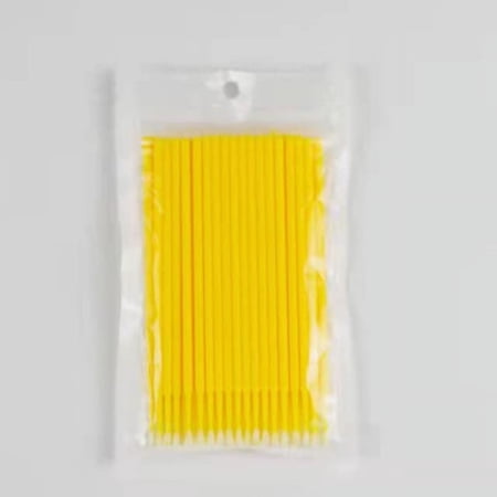 100/50/5pcs/bag Disposable Grafting Cotton Swabs Eyelashes Cotton Swabs Micro Brushes Eyelashes Extension Make Up Tools Cotton Swabs (Color: 50PCS-YL)