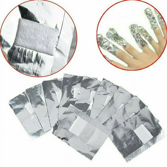 100-500Pcs Aluminium Foil Nail Wraps Art Soak Off Gel Polish Remover Cleaner