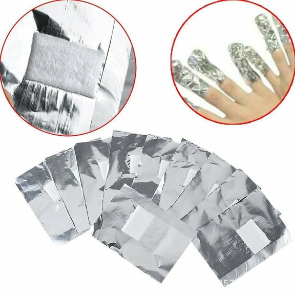 100-500Pcs Aluminium Foil Nail Wraps Art Soak Off Gel Polish Remover Cleaner