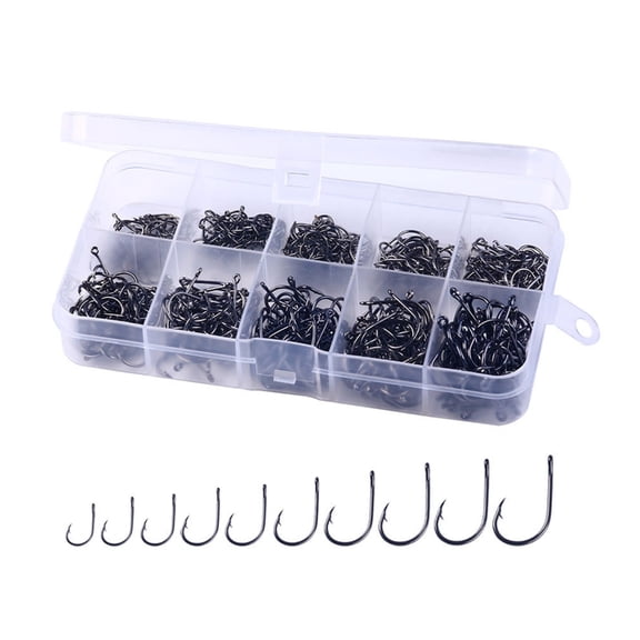 100/500pcs Barbed Fishing Hook Replace Inlines Single Hook Eyed Sea Fish Hook