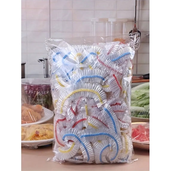100-500pcs Colored Plastic Wrap Cover, Polyethylene Plastic Bag Cover, Disposable Bowl Cover For Keeping Food Fresh And Safe