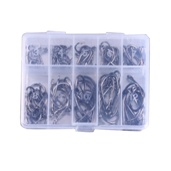 100/500pcs Steel Barbed Fish Hooks Replacement Eyed Sea Fish Hooks Rustproof Carp Circle Hooks Baits Holder Hooks