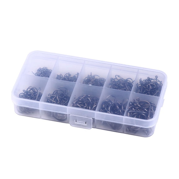 100/500pcs Steel Barbed Fishing Hook Replacement Inlines Single Hook Eyed Sea Fish Hook for Saltwater Freshwater Fishing