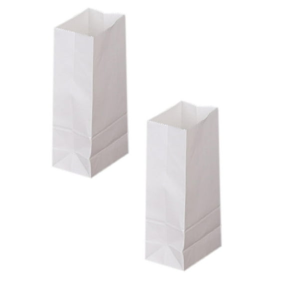 100/50pcs Mini White Paper Bags 1 LB Small Kraft Paper Treat Bags Bread Bags Paper Snack Bags Holiday Grocery Candy Cookie Bags Sandwich Lunch Sacks Strong