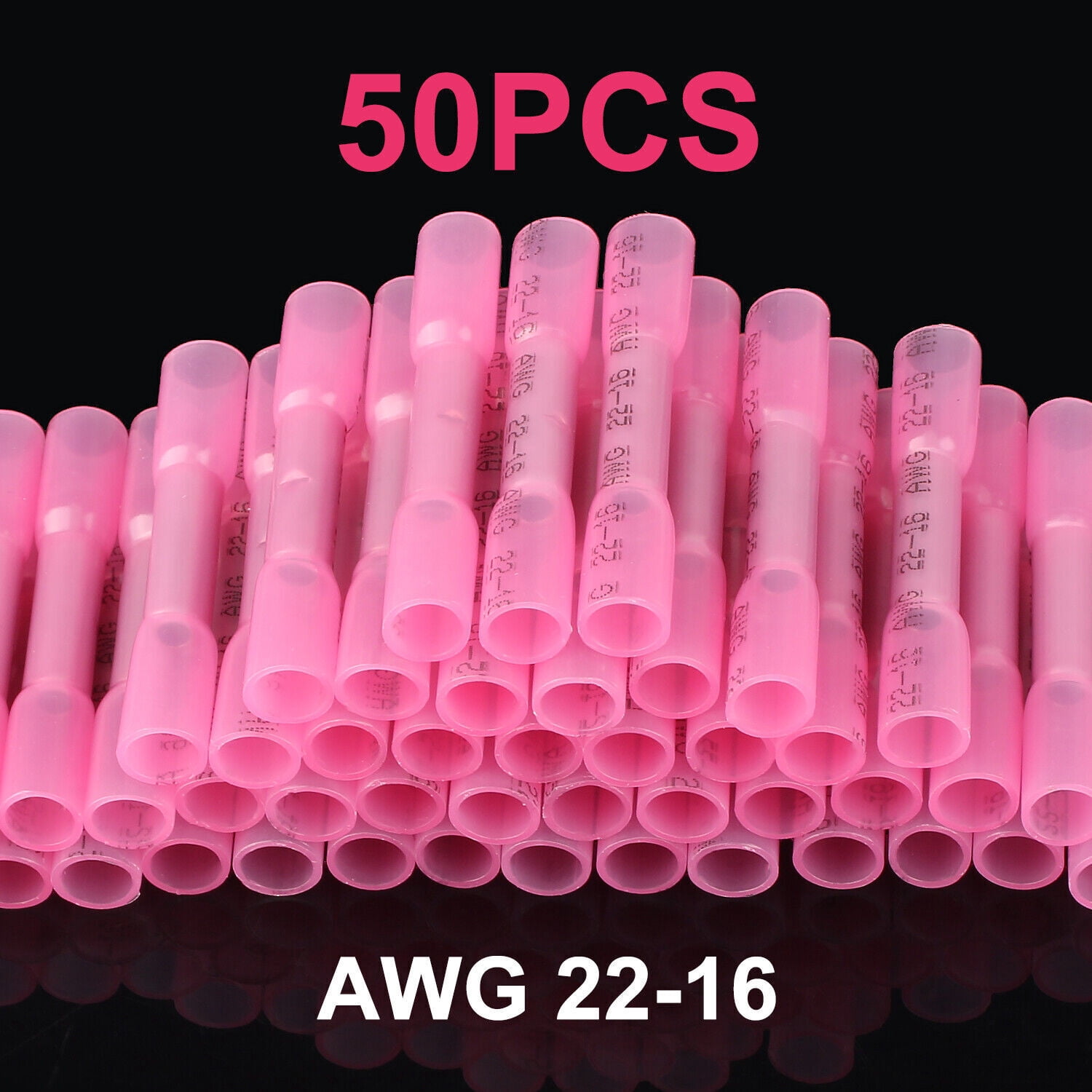 100/50pcs. Waterproof Heat Shrink Butt Wire Splice Crimp Connectors ...