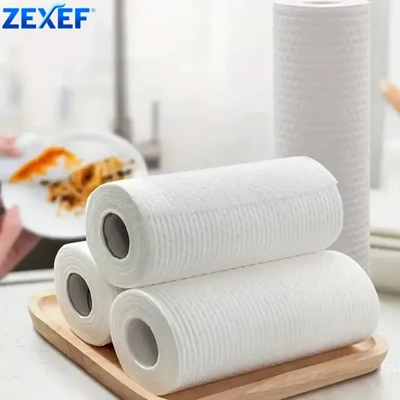 100/50pcs/roll Disposable Rags Non-woven Dishcloths Home Kitchen Roller Cleaning Cloths Lazy Rag Absorbent Towels Cleaner Wipes