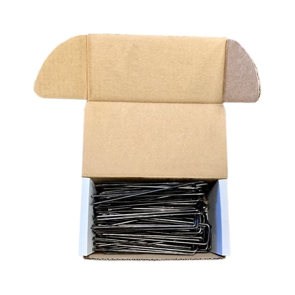 100 6-Inch Landscape Staples for Ground Cover, Weed Barrier, Irrigation Tubing, Wireless Fence
