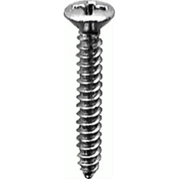 100 #6 X 5/8" Phillips Oval Head Tapping Screws Chrome