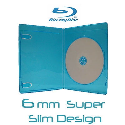 100 6mm Slim Blu-Ray Case With Blu-Ray Logo BLU-RAY-6MMSD BL0701
