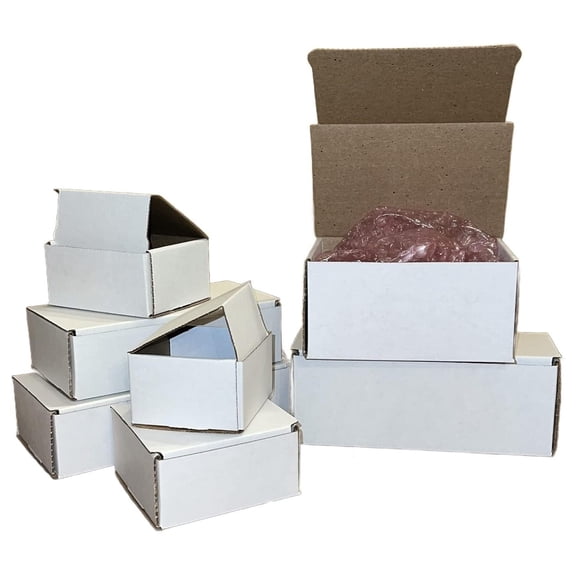 100 6x4x3 White Cardboard Paper Boxes Mailing Packing Shipping Box Corrugated Carton