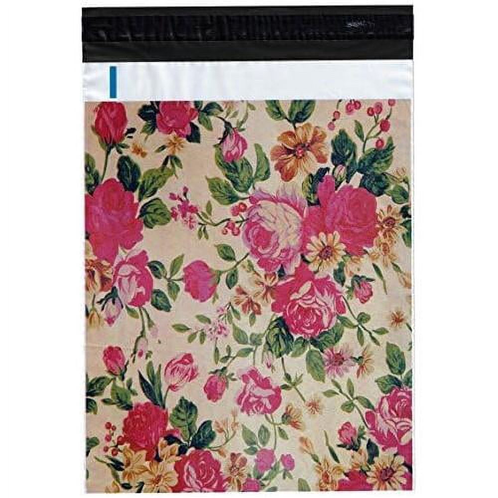 500 Pink Flowers Poly Mailers 6x9 Inches - Boutique Shipping Envelopes, Water & Tear Resistant