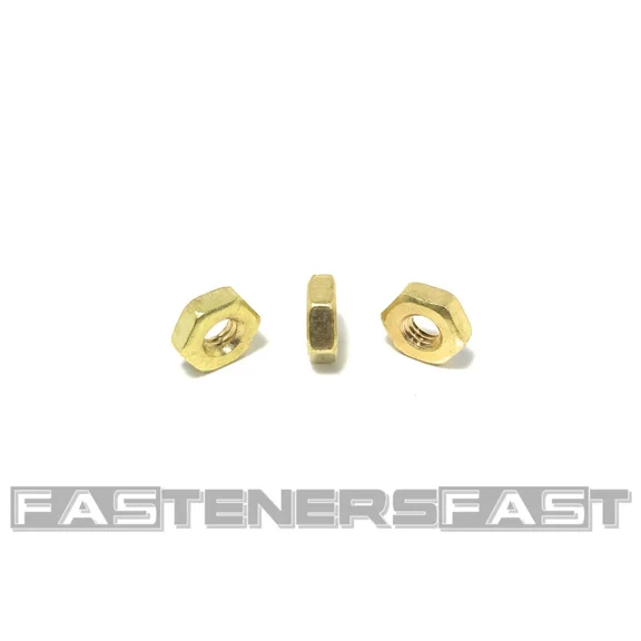 (100) 8-32 Brass Machine Screw Hex Nuts - Solid Brass (100 Pieces) Free Shipping