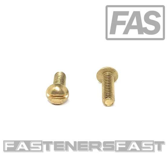 (100) 8-32X1/2 Brass Slotted Round Head Machine Screws #8-32 - Solid Brass