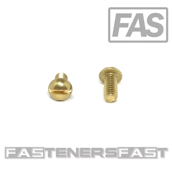 (100) 8-32X3/8 Brass Slotted Round Head Machine Screws #8-32 - Solid Brass