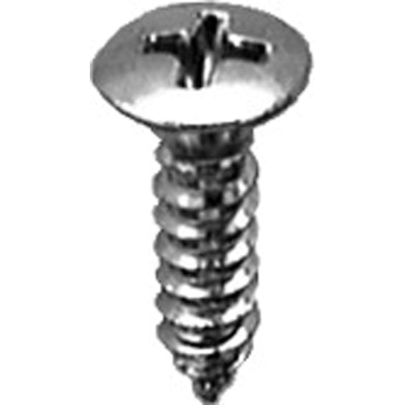 100 #8 X 5/8" Phillips Oval Head Tapping Screws Chrome
