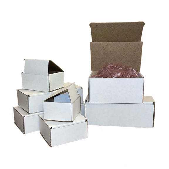 100 8x4x2 White Cardboard Paper Boxes Mailing Packing Shipping Box Corrugated Carton