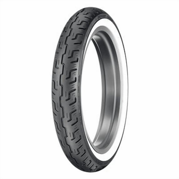 100/90-19 (57H) Dunlop D401 Front Motorcycle Tire Wide White Wall for Harley-Davidson Dyna Low Rider FXDL (ABS) 2014-2017