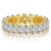 WAHZAUS 100% 925 Sterling Silver Oval Created Moissanite Gemstone 18k Yellow Gold Ring For Women Fine Jewelry Band - Rings