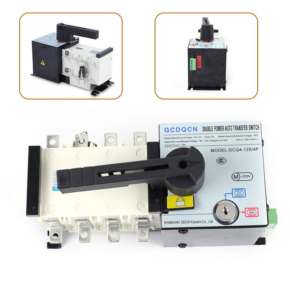 100 AMP Automatic Transfer Switch 110/230V Rated Voltage, 500V Insulation, 4kV Impulse Withstand, for Residential & Commercial Power Backup Systems