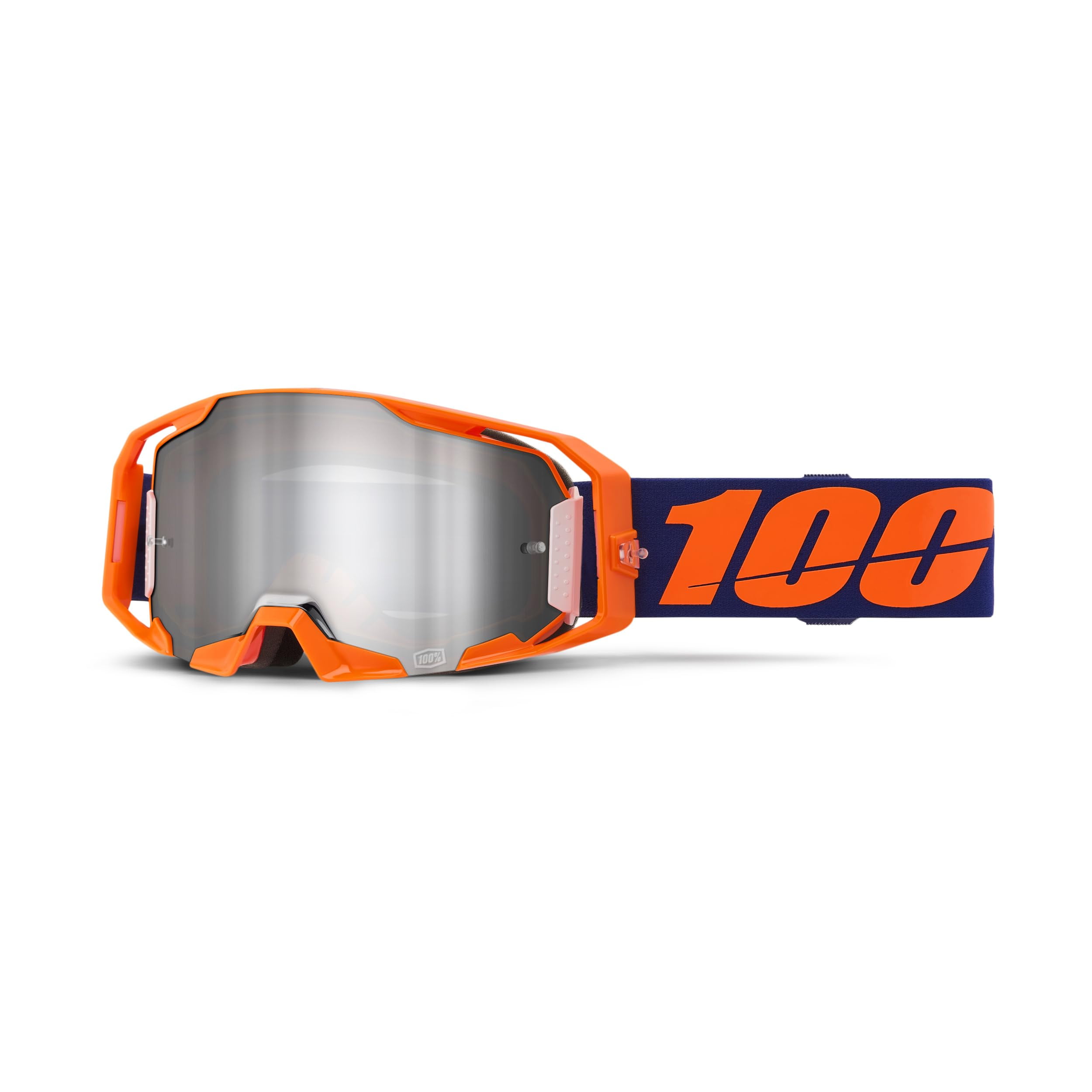 100% ARmatic Goggles - Neon Orange, Mirror Silver Flash Lens