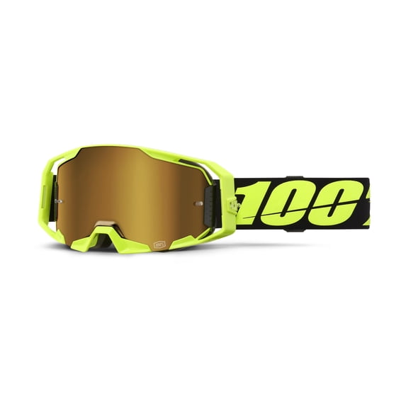 100% ARmatic Goggles - Black/Neon Yellow, Mirror True Gold Lens