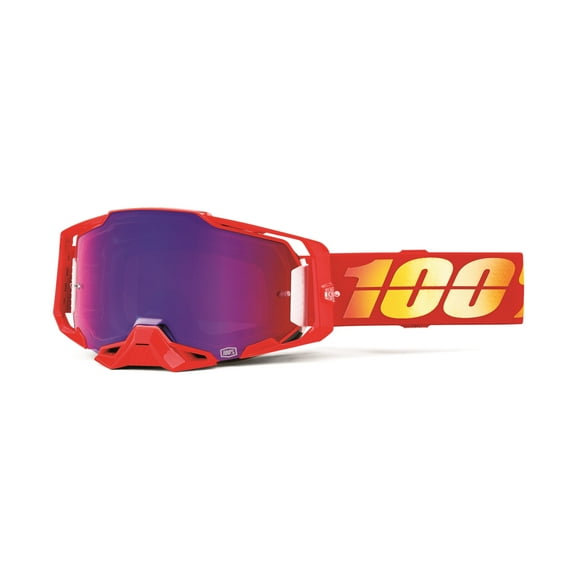 100% ARMEGA Premium Protective Sport Goggles with Ultra HD Lens & Nose Guard (Nuketown - Mirror Red/Blue Lens)