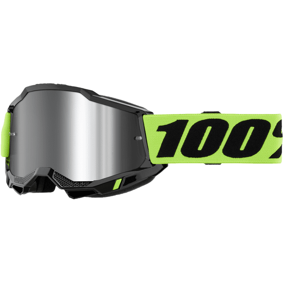 100% Accuri 2 Goggles (One Size Fits Most, Neon Yellow / Mirror Silver Lens)