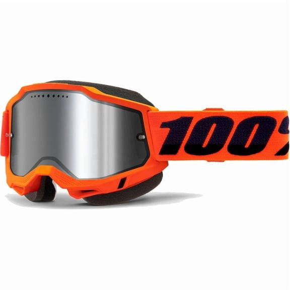 100% Accuri 2 Snow Goggles (OSFA, Orange / Silver Mirror Lens)