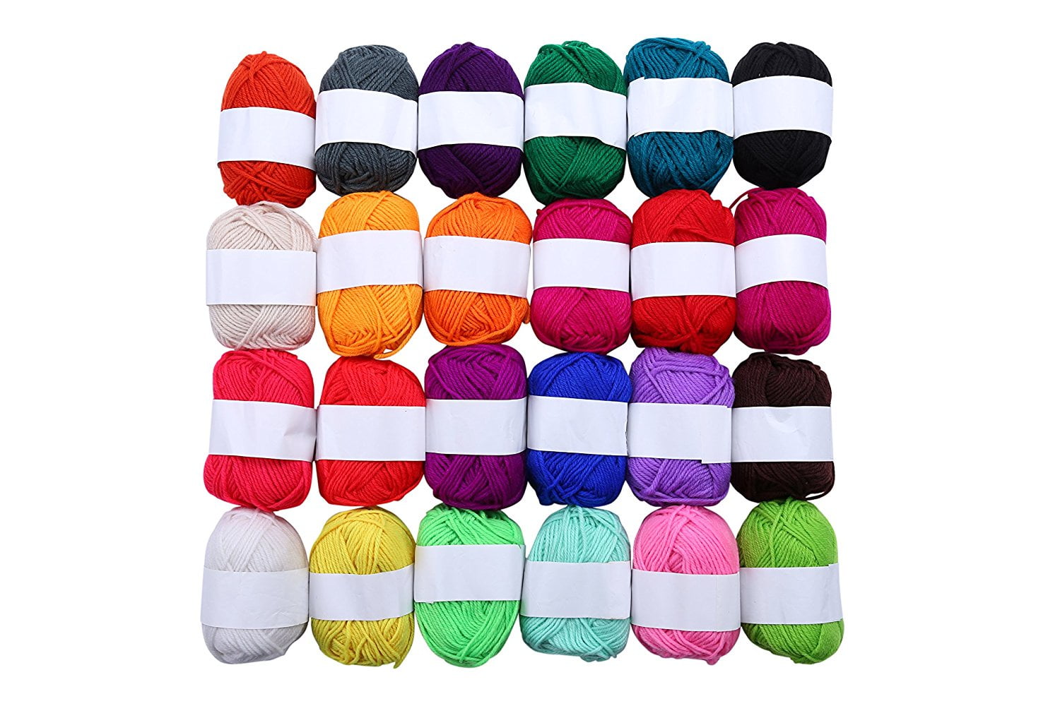 100% Acrylic Yarn, Colorful Crochet Yarn Skeins for Knitting/Crocheting  (Pack of 24-50 Yard)