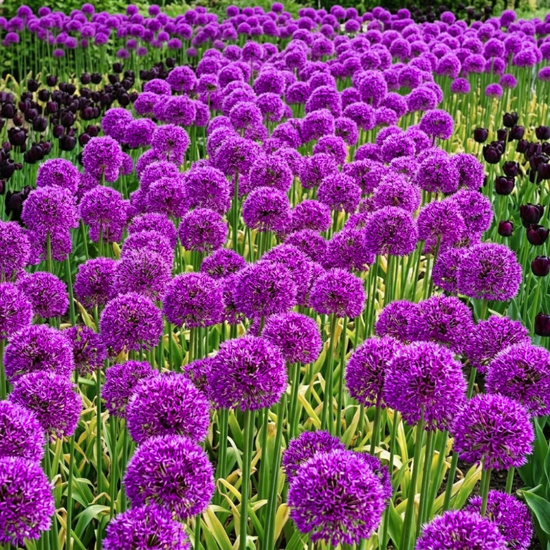 100 Allium Seeds for Planting, Giant Purple Blooming Onion Bulbs, Large Perennial Flower Bulbs for Spring and Summer Garden