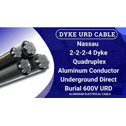 100 Aluminum URD Dyke 2-2-2-4 Cable Direct Burial Quadruplex Secondary Wire by General Cable