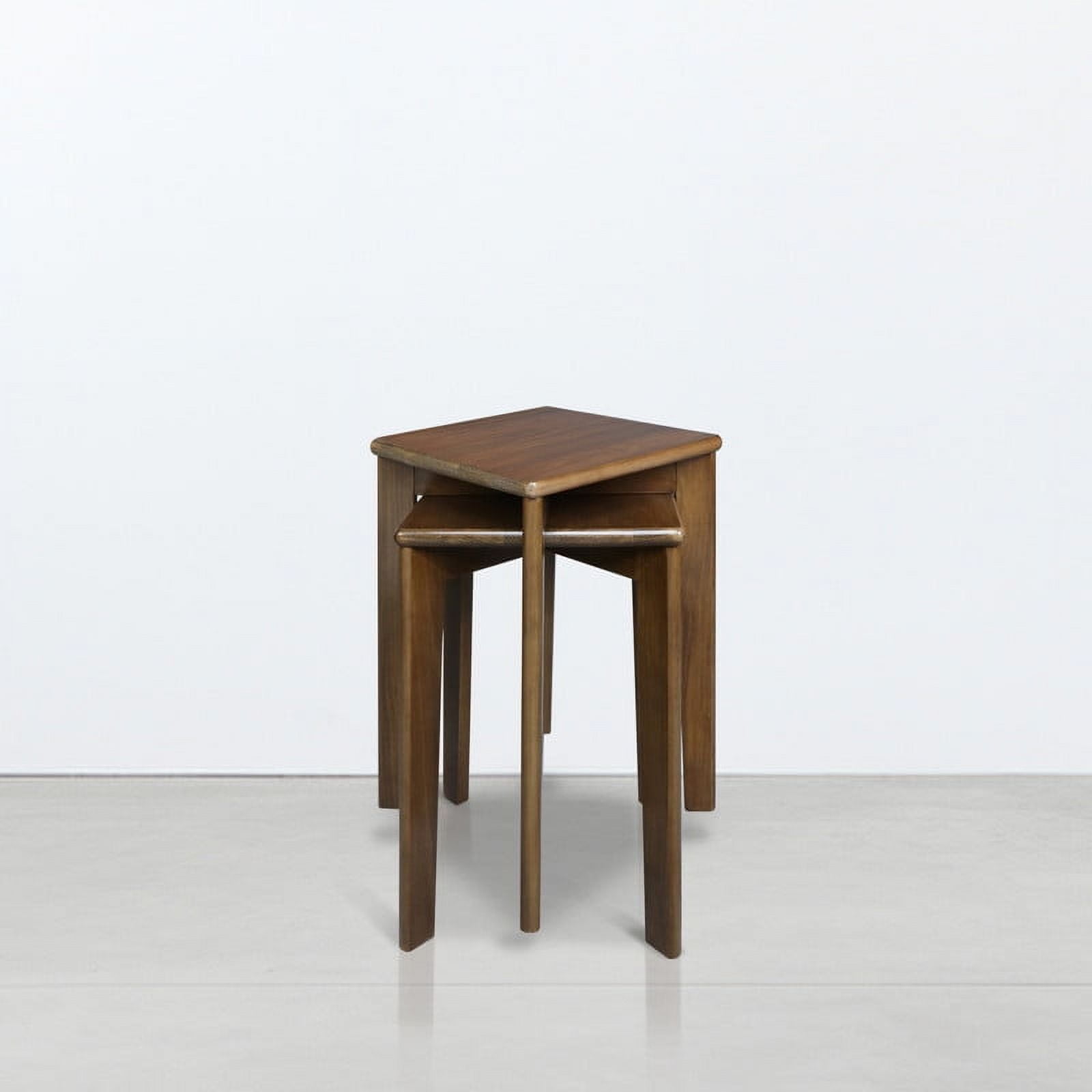 Walnut American Hardwood Stackable Square Stool Set