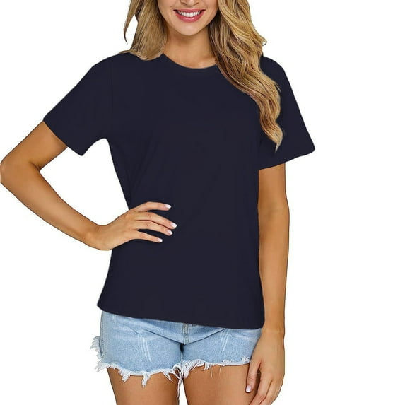 100% Ammonia Ice Silk Cotton Women's Short Sleeve Round Neck T-shirt