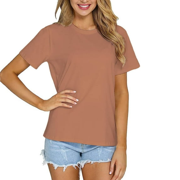 100% Ammonia Ice Silk Cotton Women's Short Sleeve Round Neck T-shirt