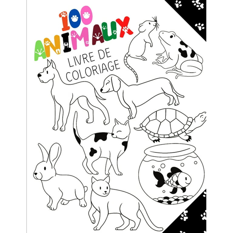 100 Animaux - Livre de coloriage : 200 Pages - Coloriages pour Garçons et  Filles - 100 Motifs à colorier - Animaux Marins et Terrestres - A partir de 3  ans (Paperback) 