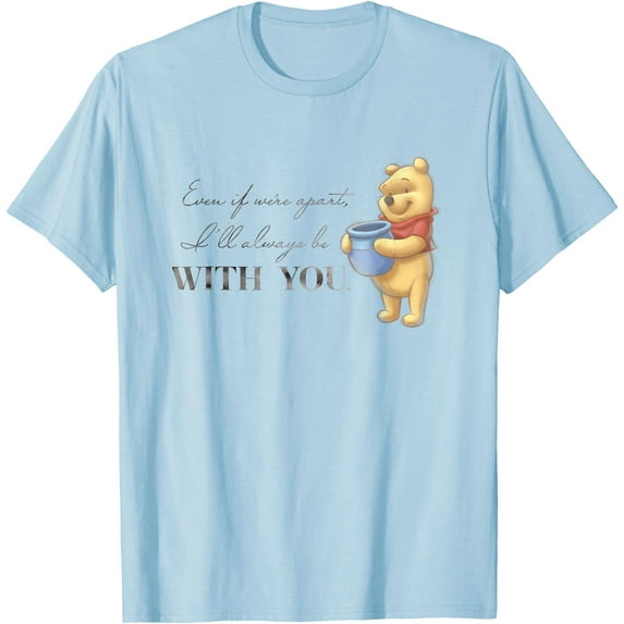 100 Anniversary Winnie the Pooh D100 Quote With You Unisex Softstyle T-Shirt for Men Women Kids,Light Blue Color,Size 3T