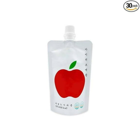 100% Apple Extract Drink 100ml/3.38fl.oz X 30 Pouch, Pure Apple, No Sugar, No Additives